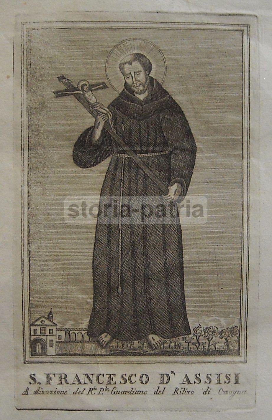 Abruzzo, Orsogna, Antica Stampa Popolare Devozionale, Assisi, S Francesco, Rarita immagine 1