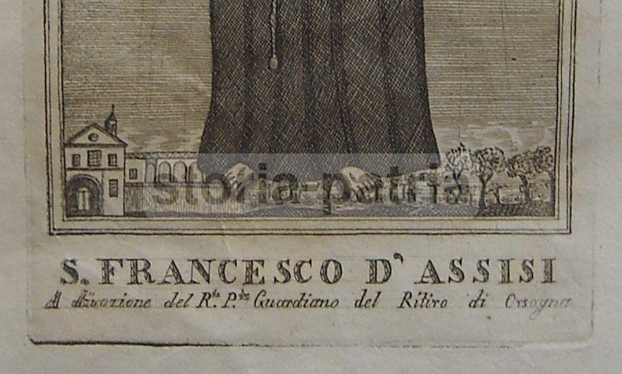 Abruzzo, Orsogna, Antica Stampa Popolare Devozionale, Assisi, S Francesco, Rarita immagine 2
