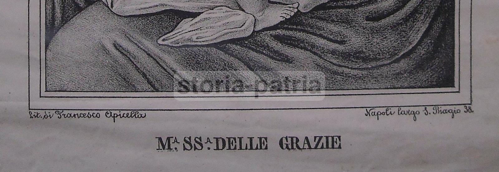 Antica Stampa Popolare Devozionale, Arte Napoletana, Allattamento, Madonna, Bambino immagine 6