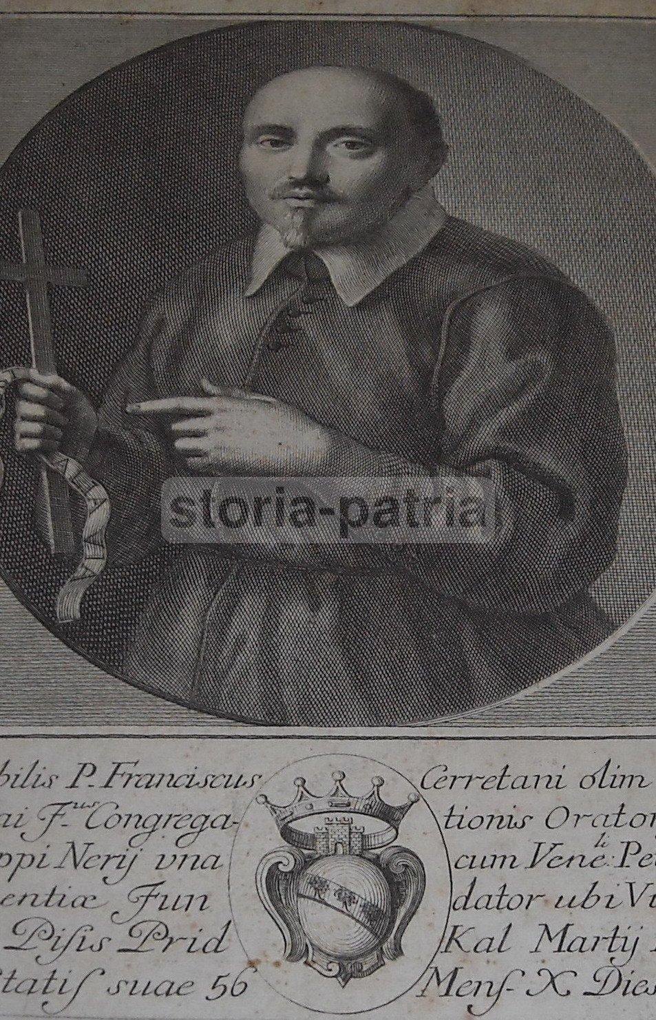Antico Raro Ritratto, Incisione Da Collezione, Firenze, Pisa, Bini, Filippo Neri immagine 4