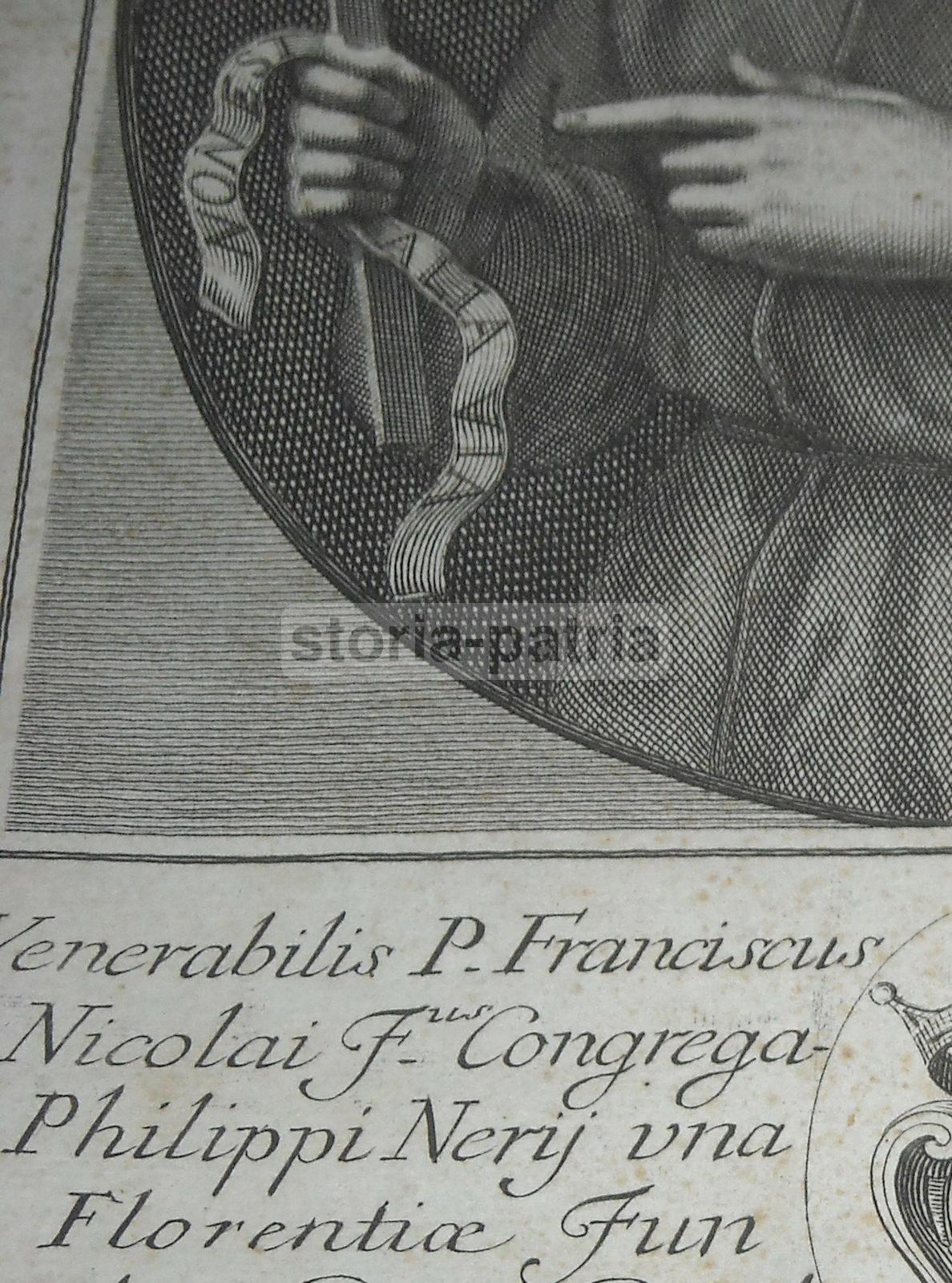 Antico Raro Ritratto, Incisione Da Collezione, Firenze, Pisa, Bini, Filippo Neri immagine 5