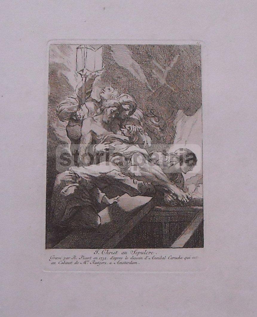 Arte Antica, Carracci, Incisore Picart, Passione Di Gesu, Sepolcro, Olanda, Rutgers immagine 1