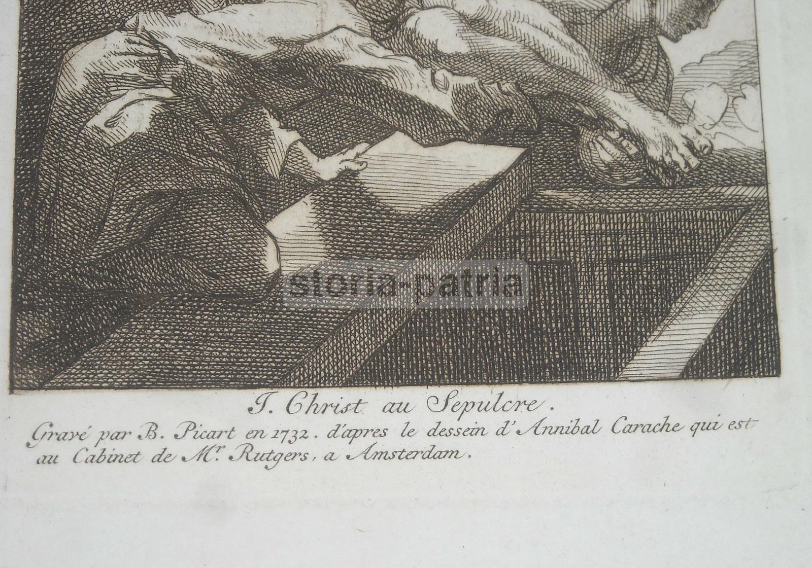 Arte Antica, Carracci, Incisore Picart, Passione Di Gesu, Sepolcro, Olanda, Rutgers immagine 3