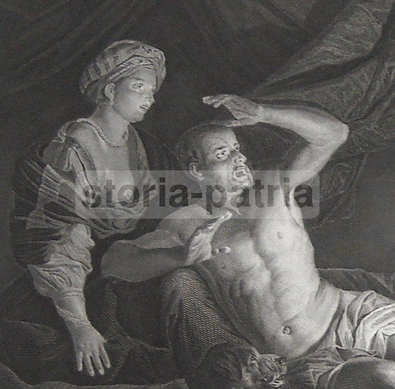 Arte Antica, Gherardo Delle Notti, Sansone, Filistei, Magnifica Incisione, Marchesi immagine 2