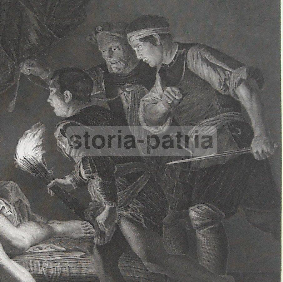 Arte Antica, Gherardo Delle Notti, Sansone, Filistei, Magnifica Incisione, Marchesi immagine 3