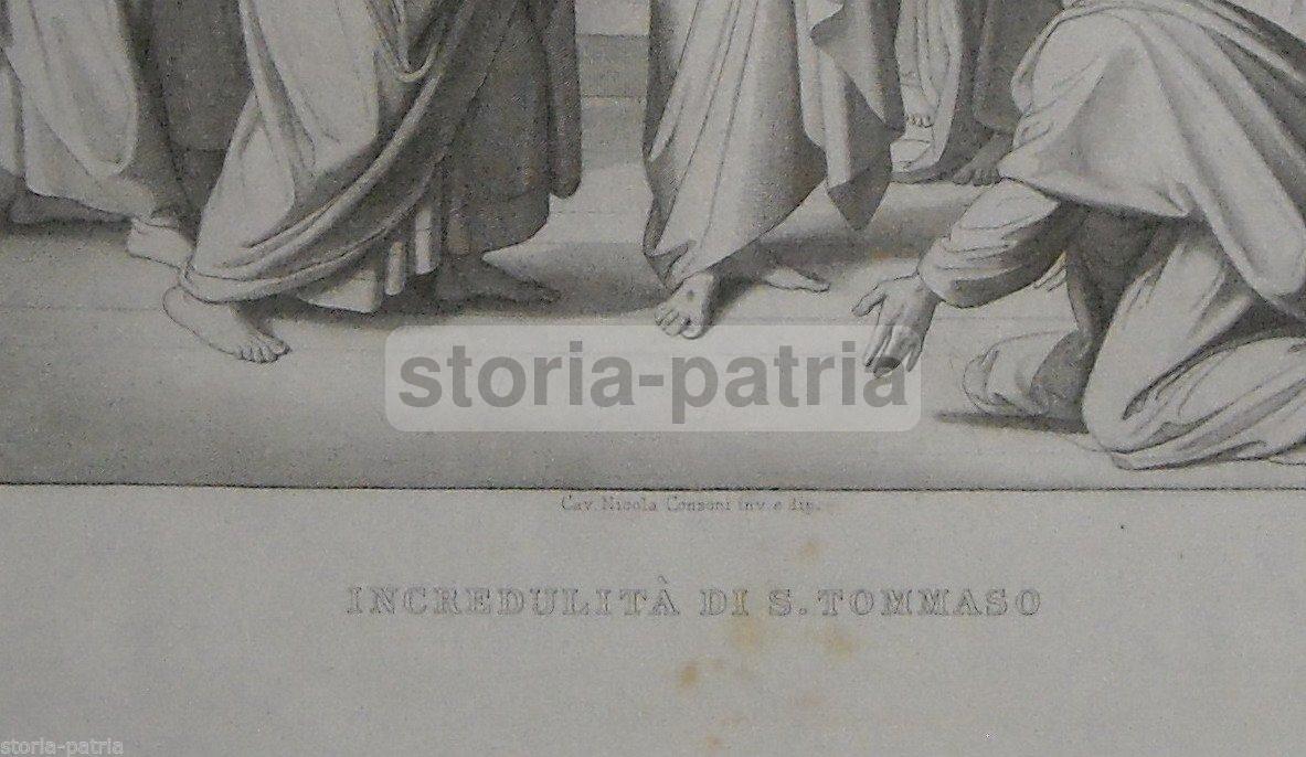 Arte, Antica Scena Devozionale, Gesu, Apostoli, San Tommaso, Incisione 800, Consoni immagine 1
