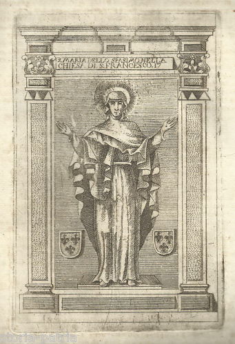 Arte, Antica Stampa Popolare Devozionale, Madonna Dello Spasimo, Sicilia, Araldica immagine 1