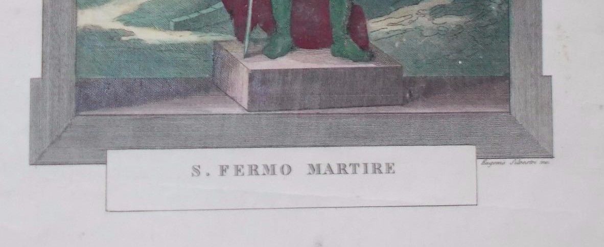 Arte, Antica Stampa Popolare Devozionale, San Fermo Martire, Incisore Silvestri immagine 1