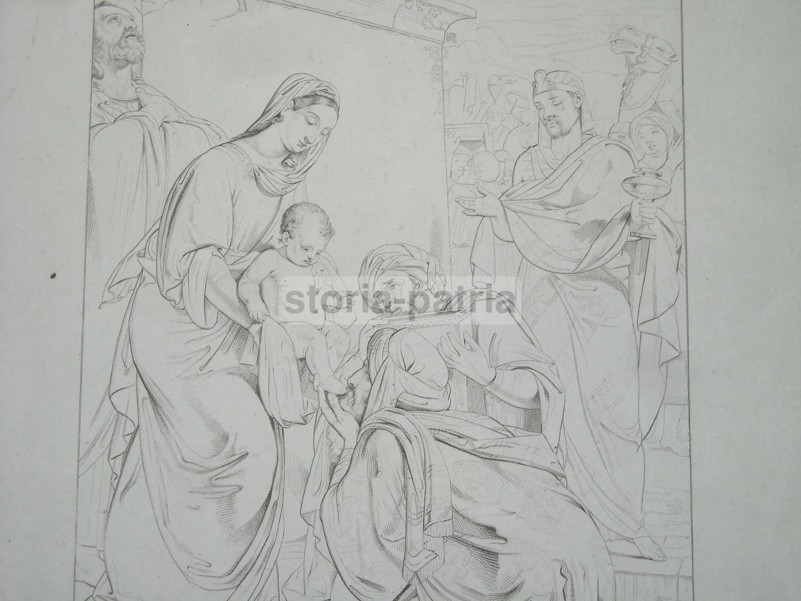 Arte, Nascita Di Gesu, Antica Incisione, Wenzel, Buonaiuti, Salghetti, Antica Stampa immagine 6