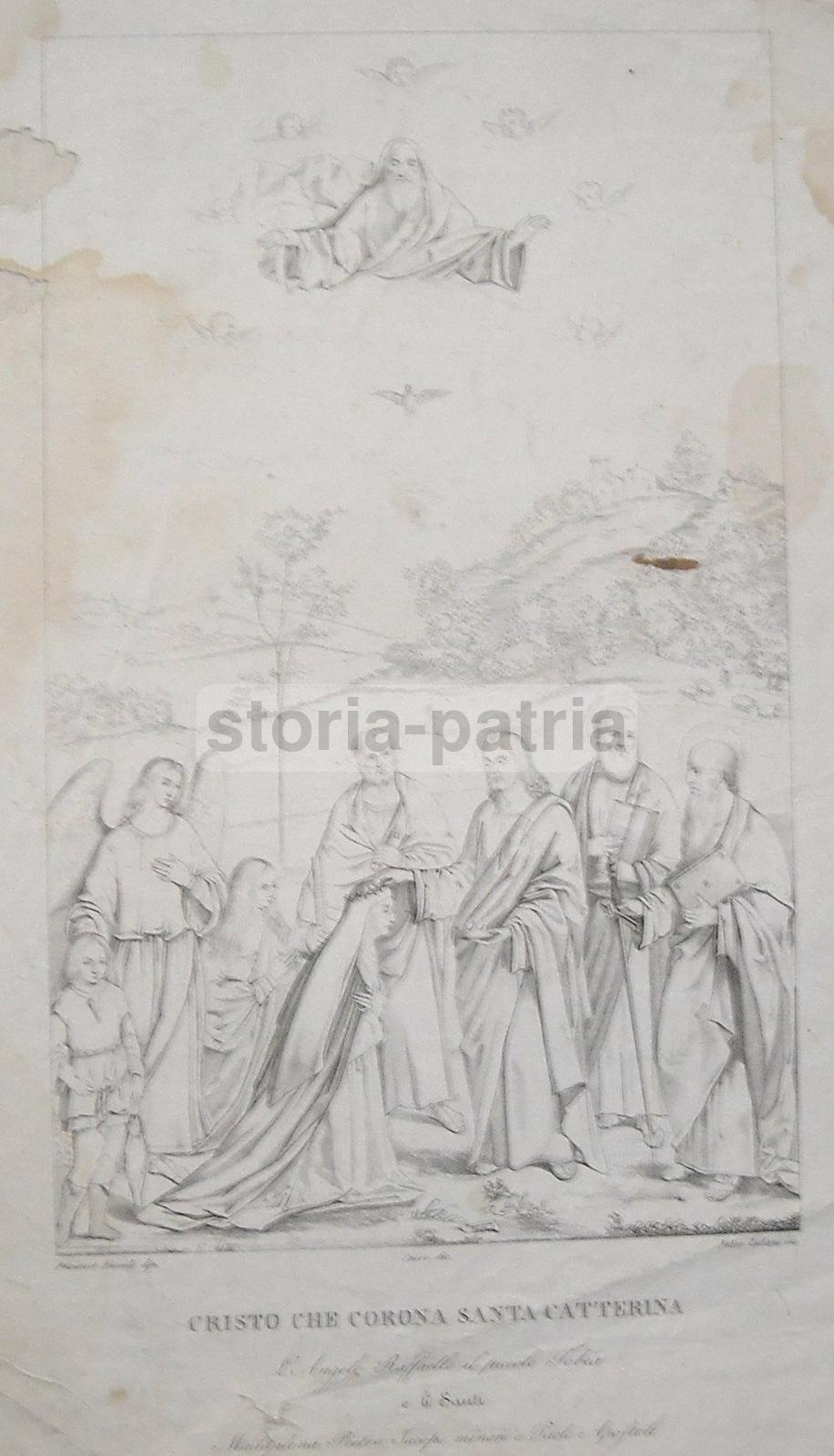 Arte, Pittura, Artista Bissolo, Incoronazione Di Santa Caterina, Incisione Zuliani immagine 1
