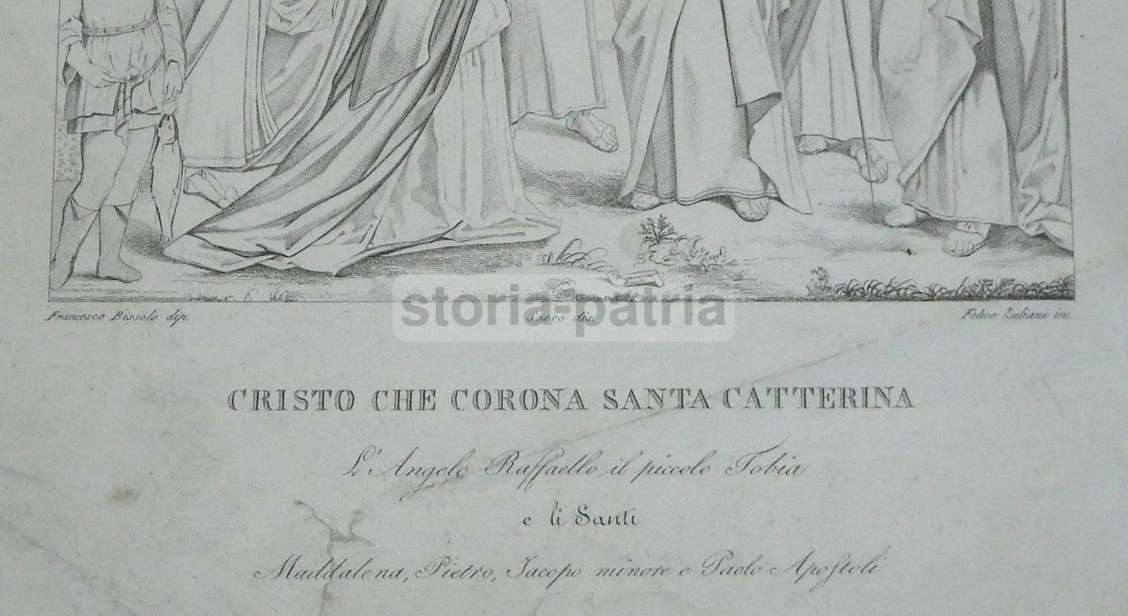 Arte, Pittura, Artista Bissolo, Incoronazione Di Santa Caterina, Incisione Zuliani immagine 3