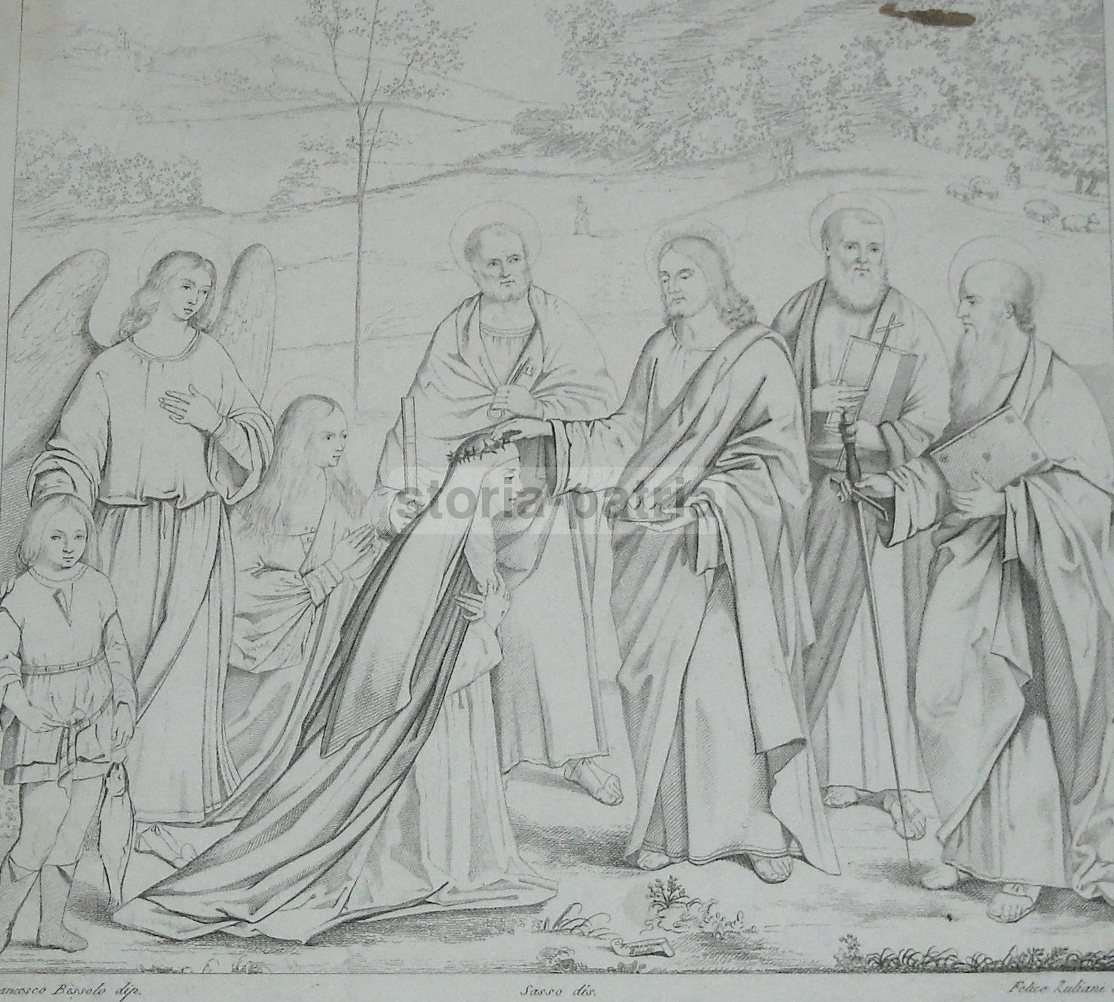 Arte, Pittura, Artista Bissolo, Incoronazione Di Santa Caterina, Incisione Zuliani immagine 4