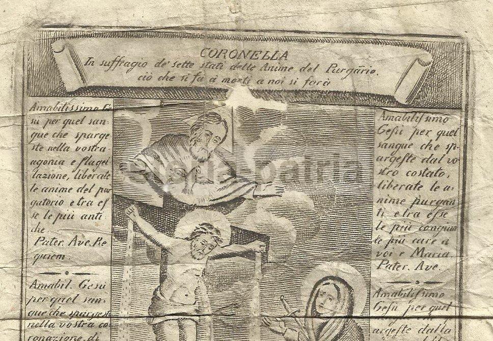 Arte Popolare Devozionale, Anime Del Purgatorio, Crocifissione, Suggestiva Stampa immagine 1