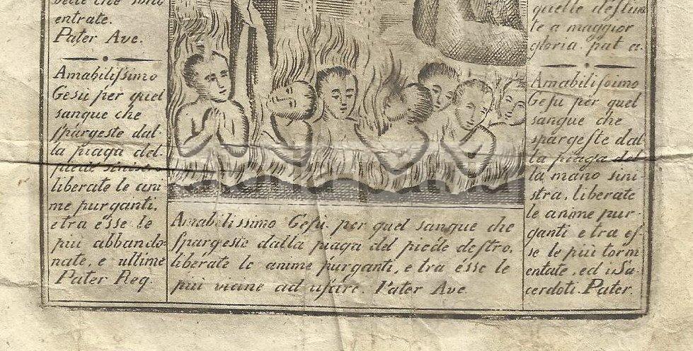 Arte Popolare Devozionale, Anime Del Purgatorio, Crocifissione, Suggestiva Stampa immagine 2