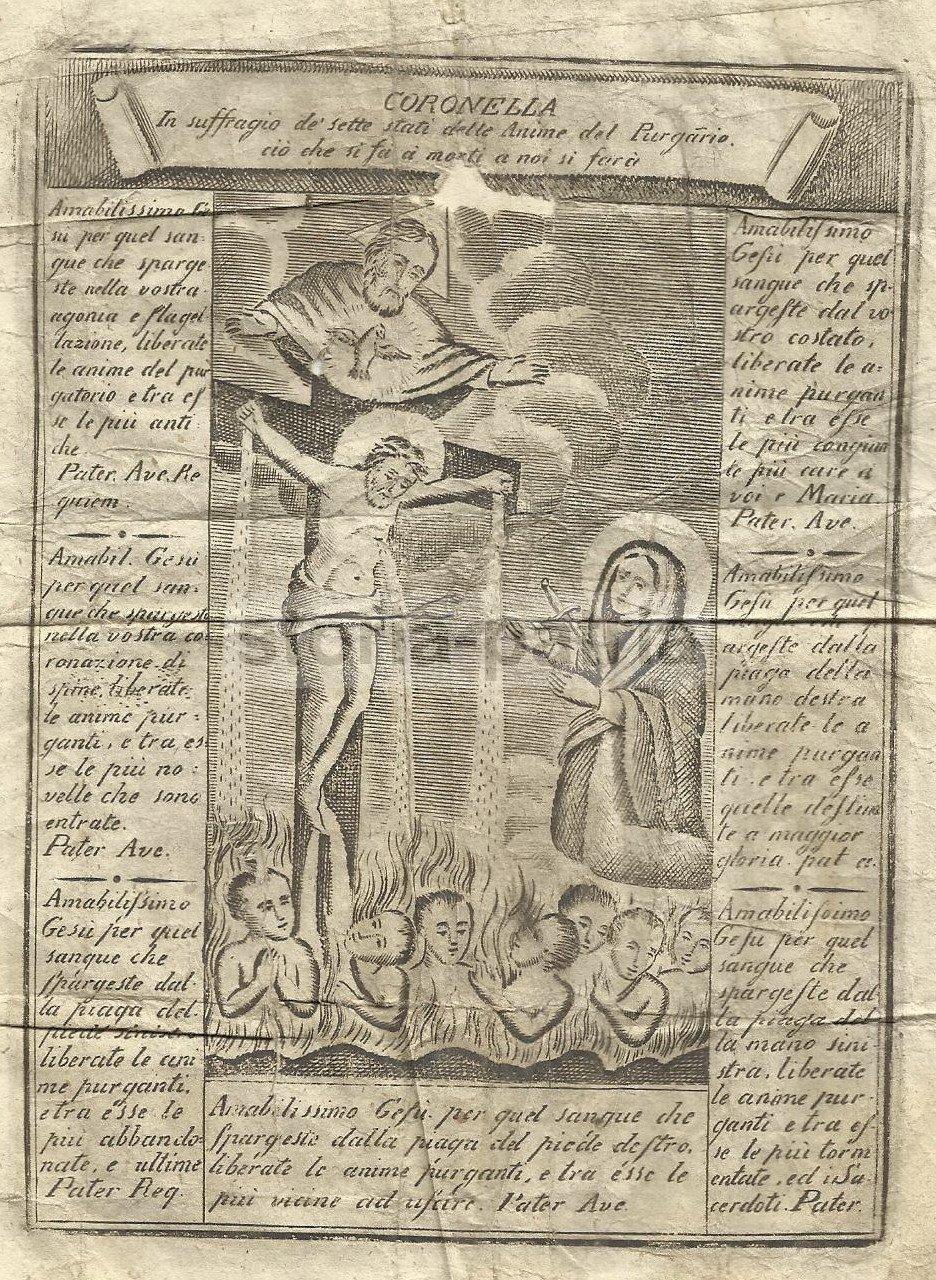Arte Popolare Devozionale, Anime Del Purgatorio, Crocifissione, Suggestiva Stampa immagine 5