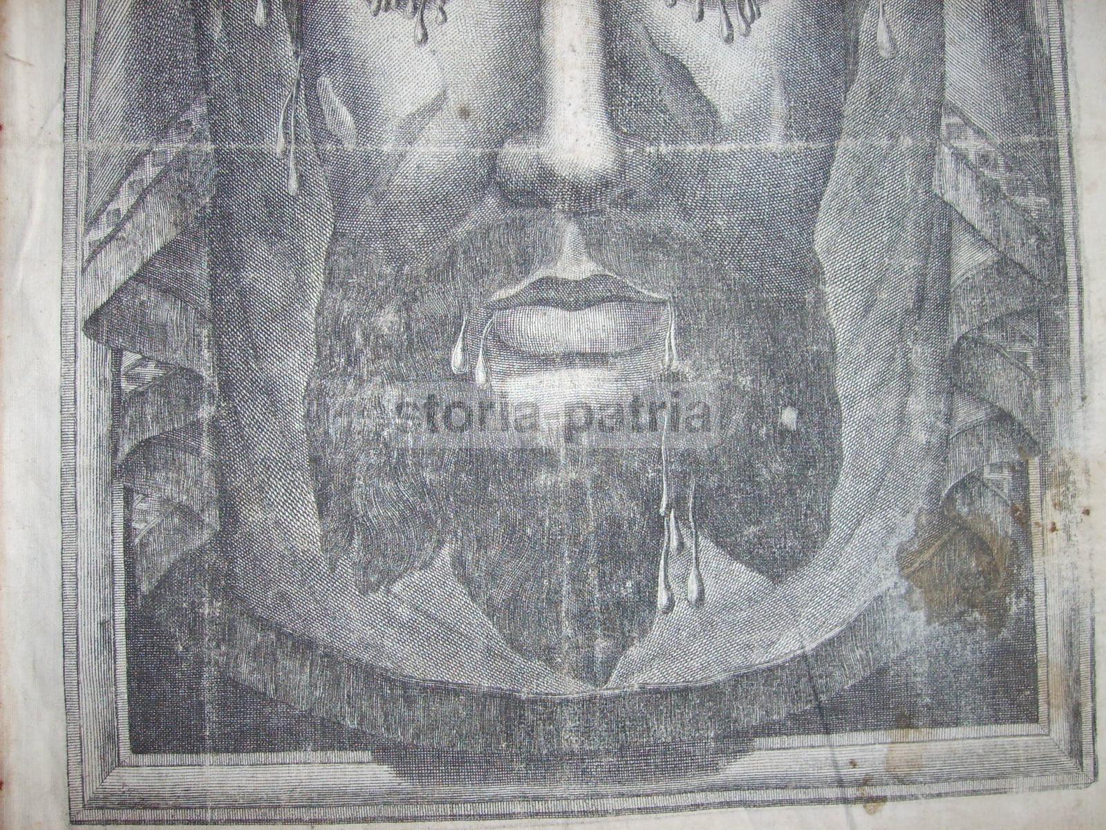 Arte Popolare, Passione Di Gesu, Volto Di Cristo, Banzo, Antica Stampa Devozionale immagine 2