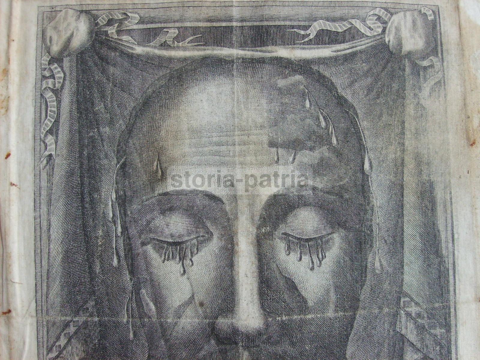 Arte Popolare, Passione Di Gesu, Volto Di Cristo, Banzo, Antica Stampa Devozionale immagine 3