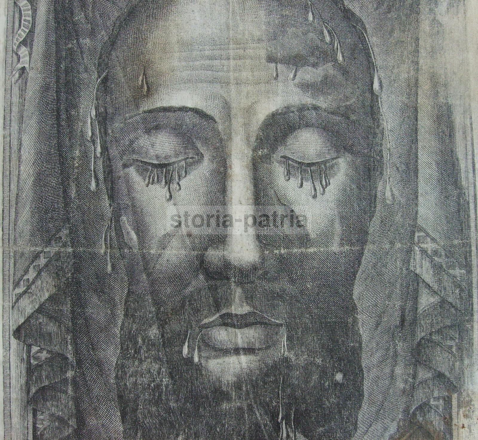 Arte Popolare, Passione Di Gesu, Volto Di Cristo, Banzo, Antica Stampa Devozionale immagine 4