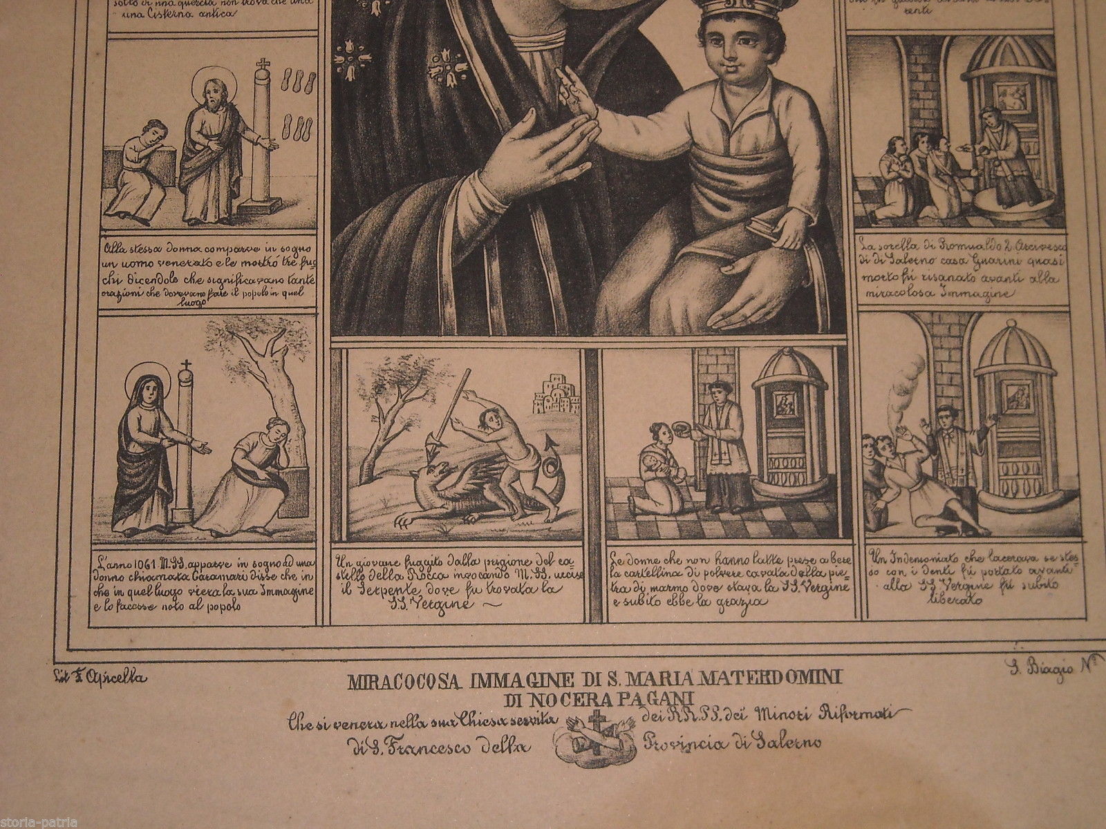 Artistica Stampa Popolare Napoletana, Salerno, Nocera Pagani, Materdomini, Miracoli immagine 1