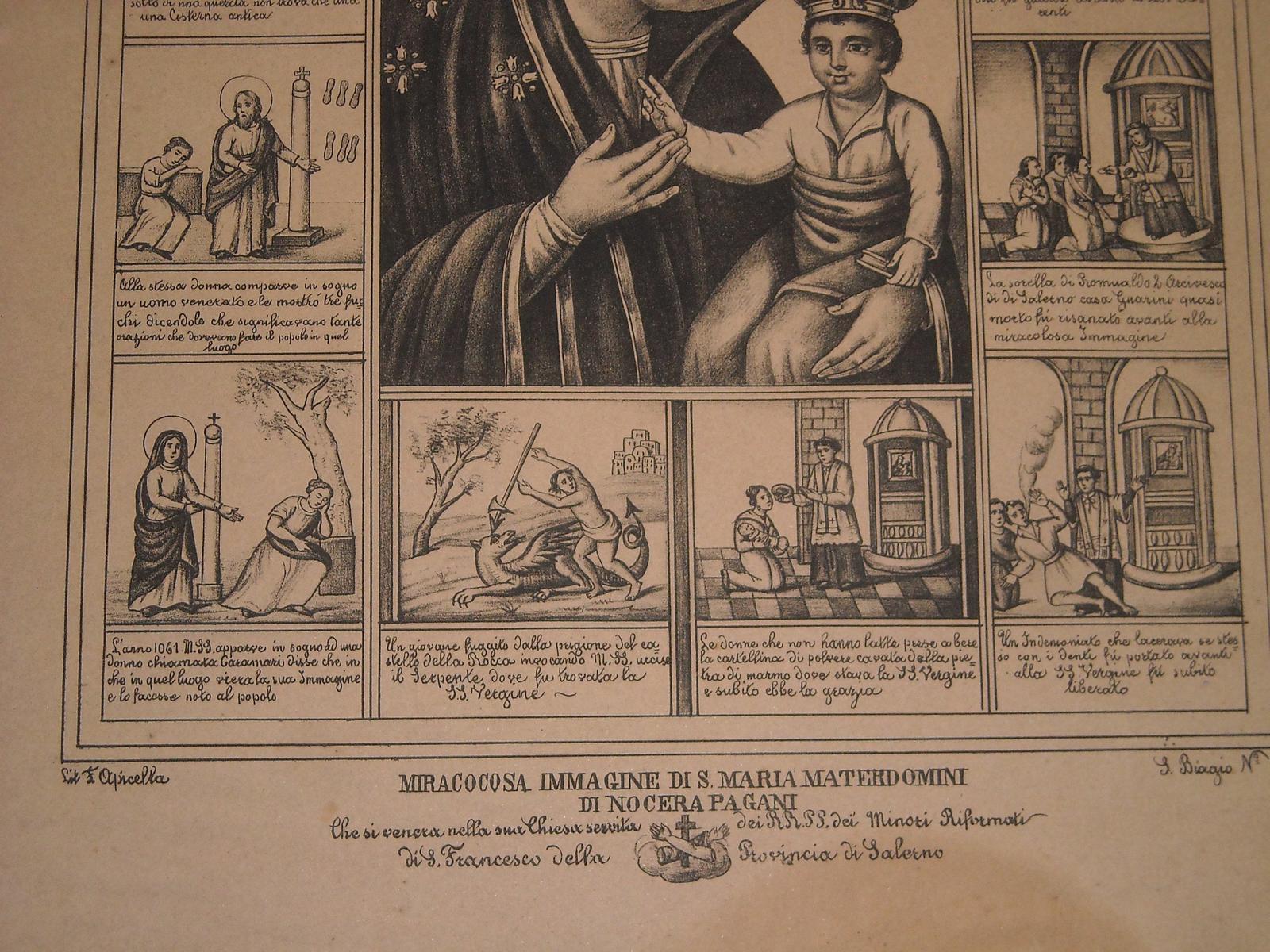 Artistica Stampa Popolare Napoletana, Salerno, Nocera Pagani, Materdomini, Miracoli immagine 4
