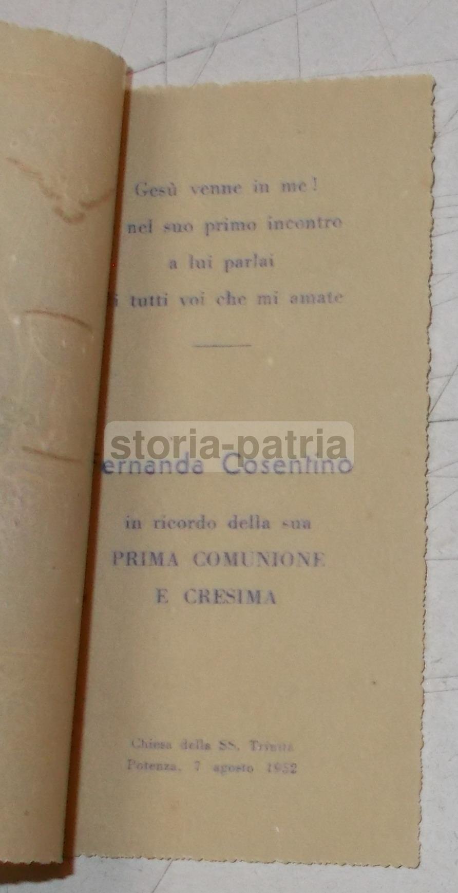Basilicata, Potenza, Religione, Inusuale Ricordino, Comunione E Cresima, Cosentino immagine 1