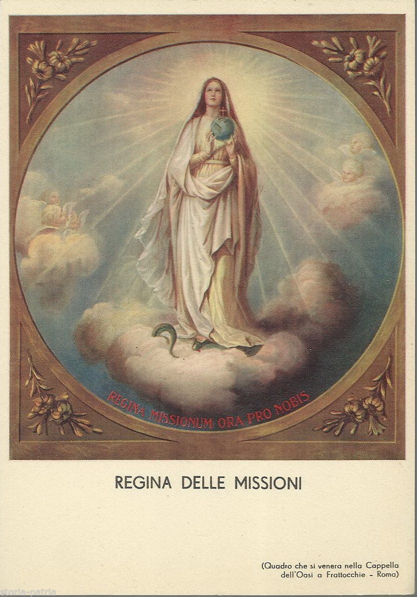 Bella Immagine Devozionale, Madonna, Regina Delle Missioni, Missionari, Cartolina immagine 1