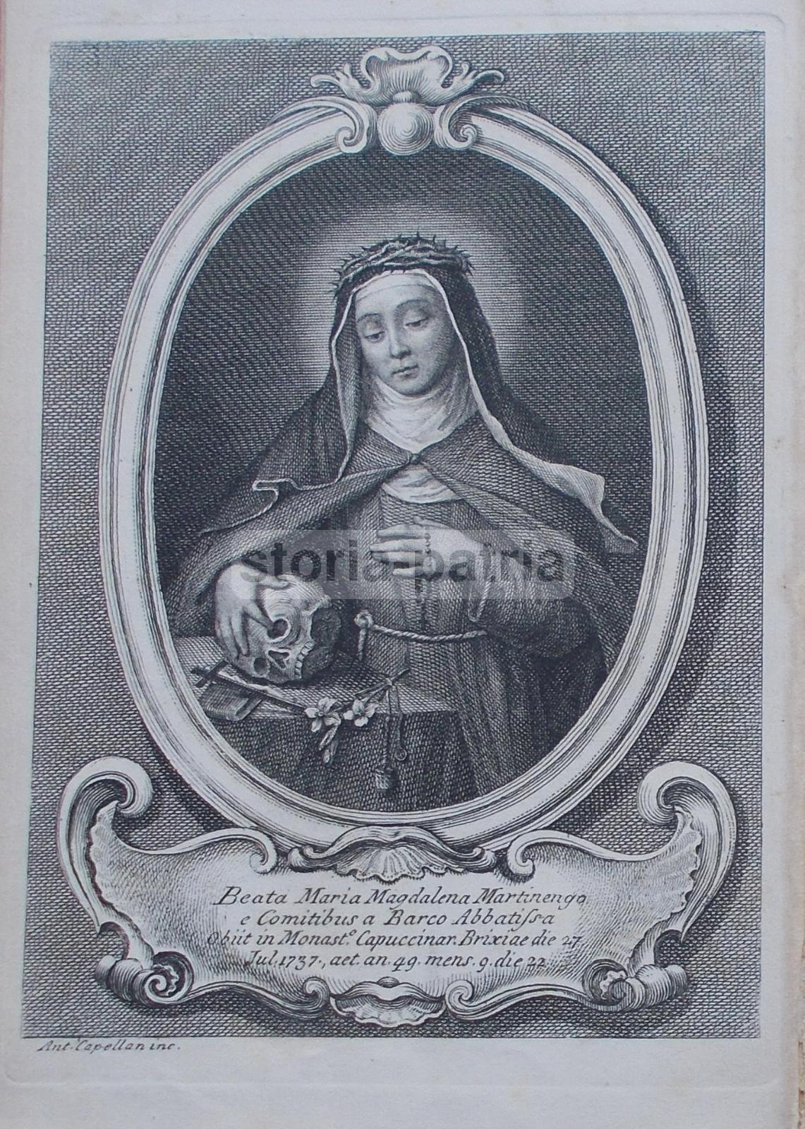 Brescia, Antica Stampa Popolare Devozionale, Incisore Capellan, Martinengo Da Barco immagine 1