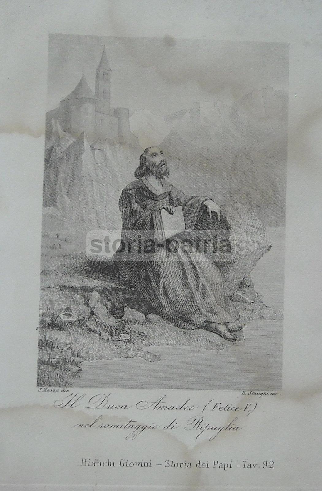 Ermitaggio, Savoia, Ripaglia, Duca Amedeo, Felice V, Antica Stampa, Mazza, Stanghi, 800 immagine 2