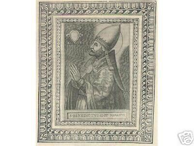 I Papi Della Storia, Benedetto Ii, Raro Antico Ritratto immagine 1