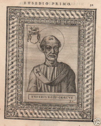 I Papi Della Storia, Eusebio I, Raro Antico Ritratto, 500 immagine 1