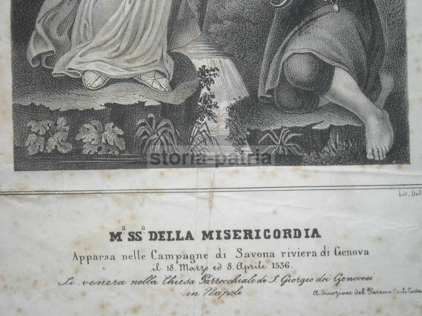 Liguria, Savona, Genova, Napoli, Inusuale Stampa Popolare Devozionale, Lito Dolfino immagine 3