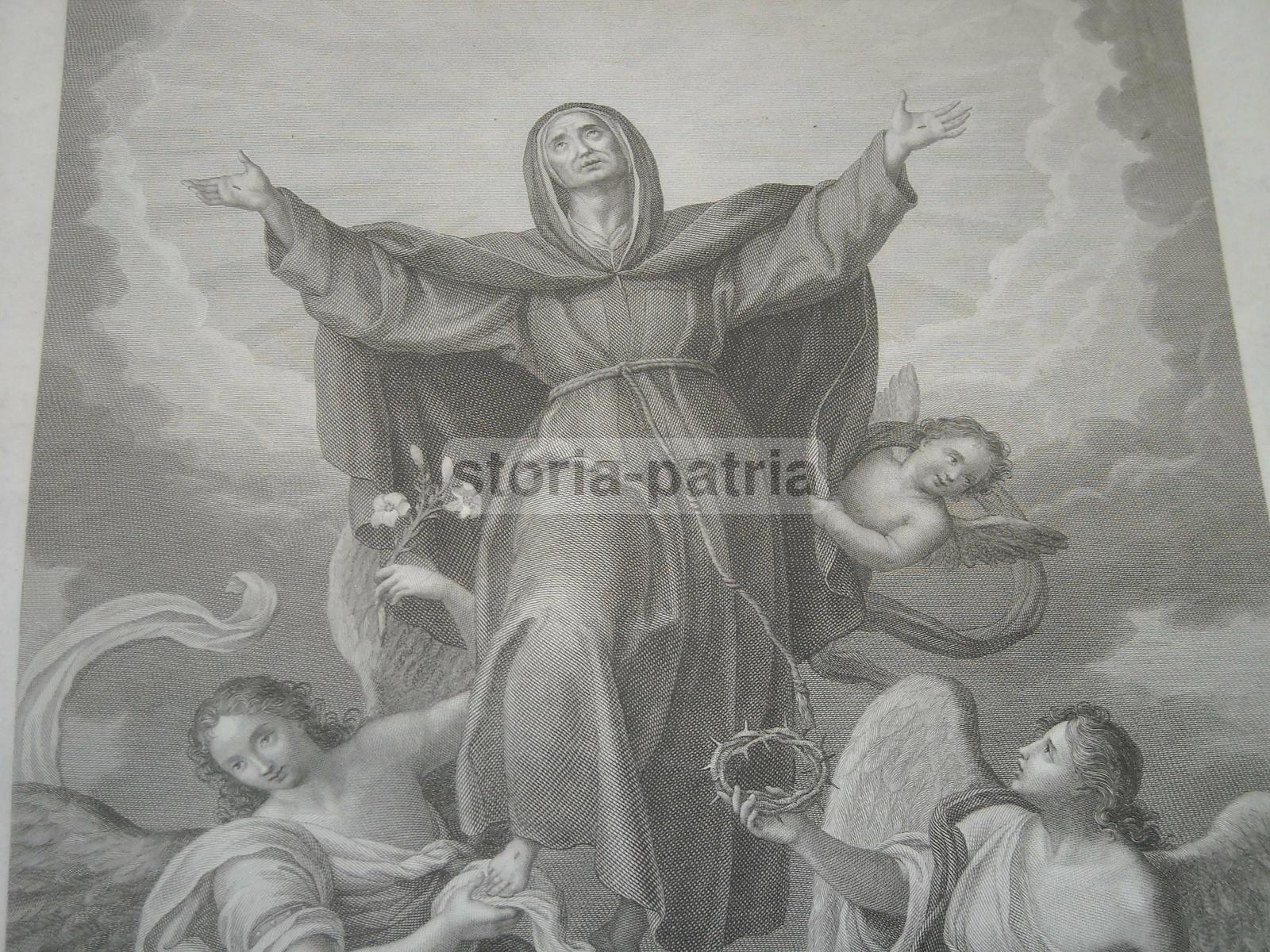 Napoli, Antica Stampa Devozionale, Alcantarini, Bella Iconografia, Mochetti, Manna immagine 2