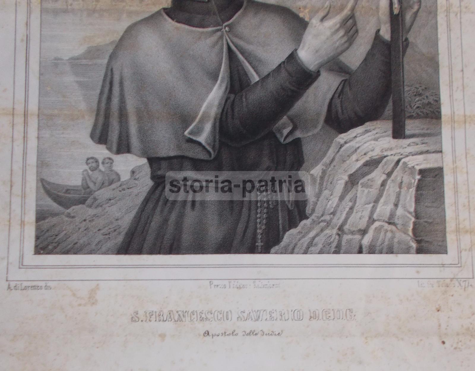 Napoli, Antica Stampa Popolare Devozionale, Indie, Missioni, S Francesco Saverio immagine 1