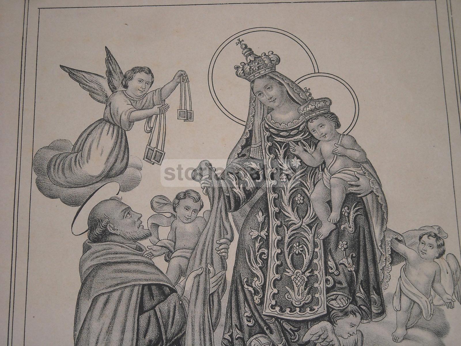 Napoli, Apicella Litografo, Antica Stampa Popolare, Madonna Carmine, S Simone Stock immagine 2