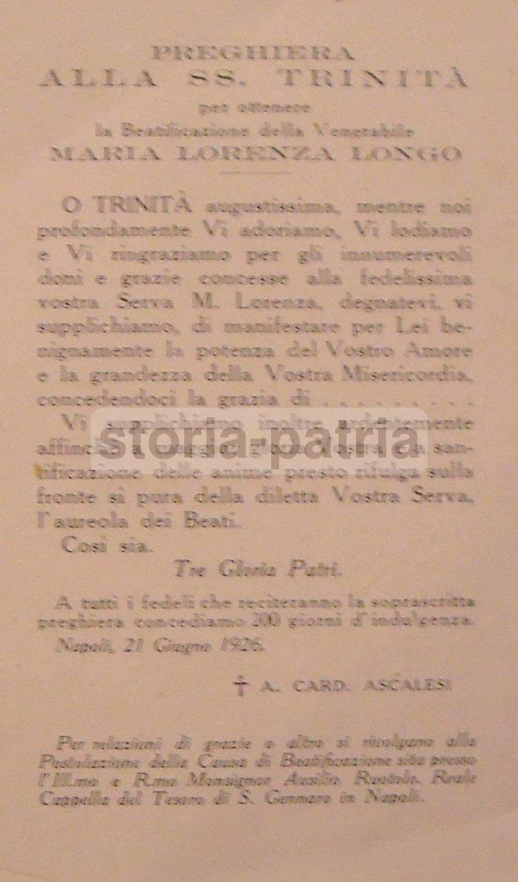 Napoli, Ospedale Incurabili, Serva Di Dio Longo, Antico Ritratto, Preghiera, Ascalesi immagine 2