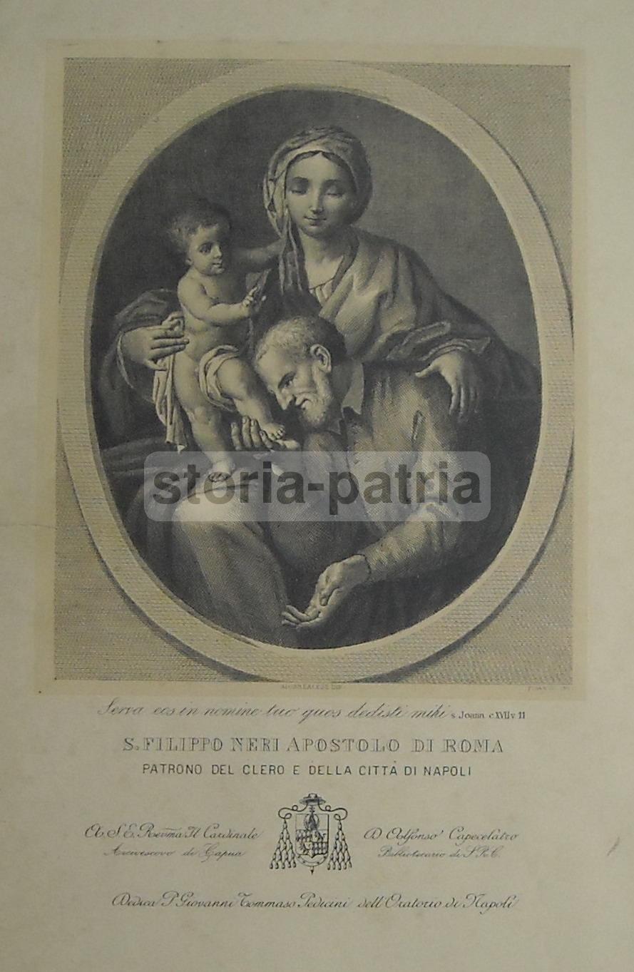 Napoli, Stampa Popolare Devozionale, S Filippo Neri, Card Capecelatro, Pedicini immagine 1