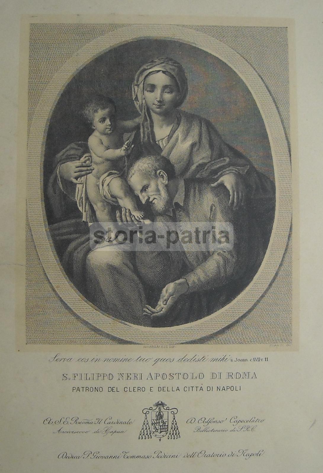 Napoli, Stampa Popolare Devozionale, S Filippo Neri, Card Capecelatro, Pedicini immagine 2