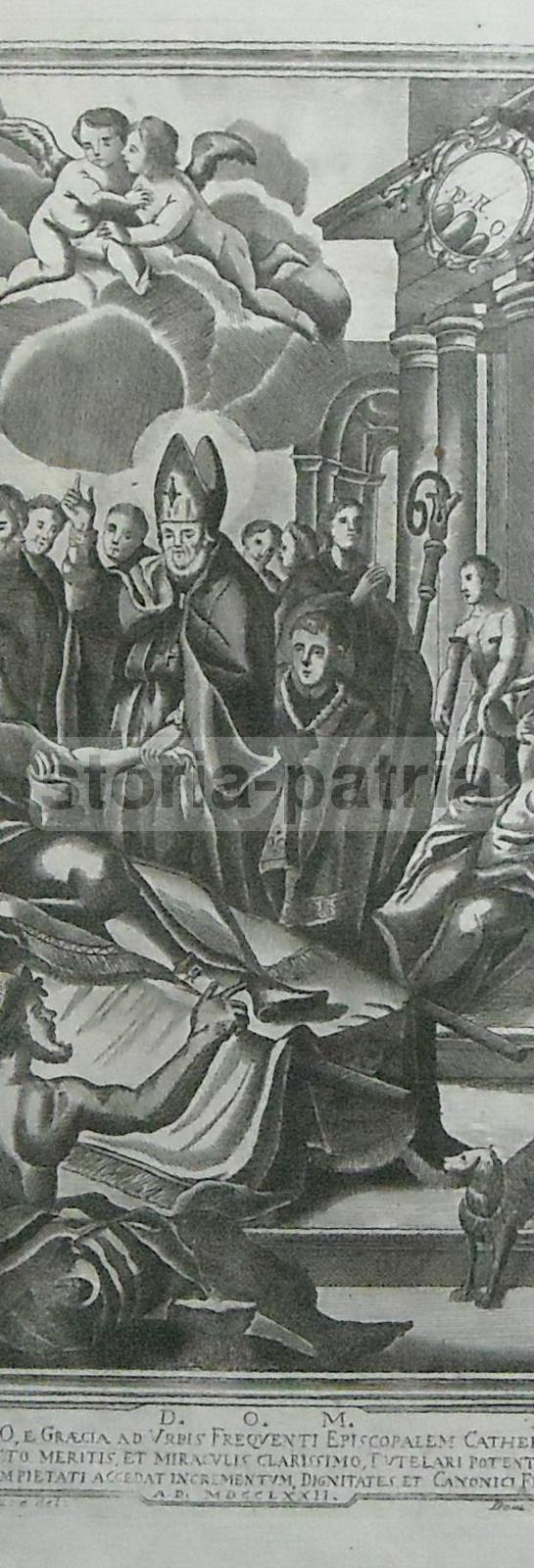 Rara Antica Stampa Popolare Devozionale, S Marciano, Papa Leone, Acerra, Vecchioni immagine 1