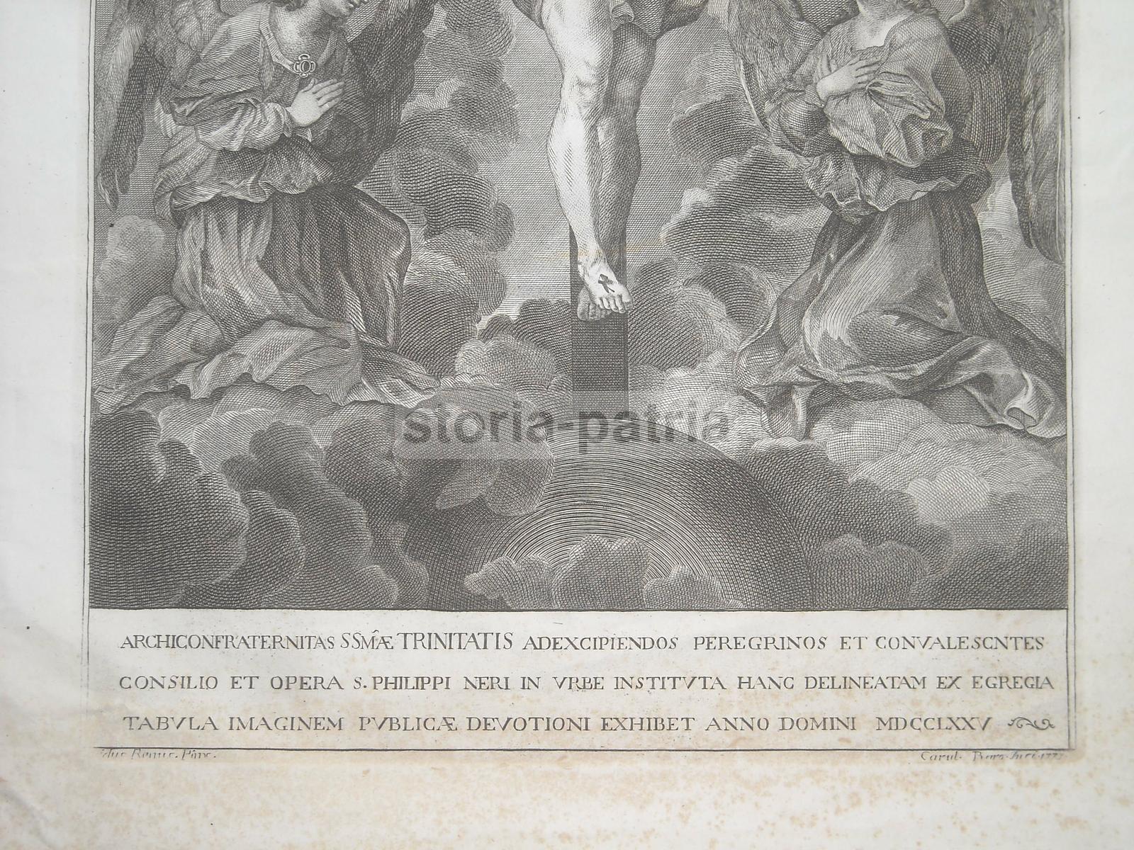 Roma, Stampa Popolare Devozionale, Passione, Crocifissione, Trinita, Filippo Neri immagine 3