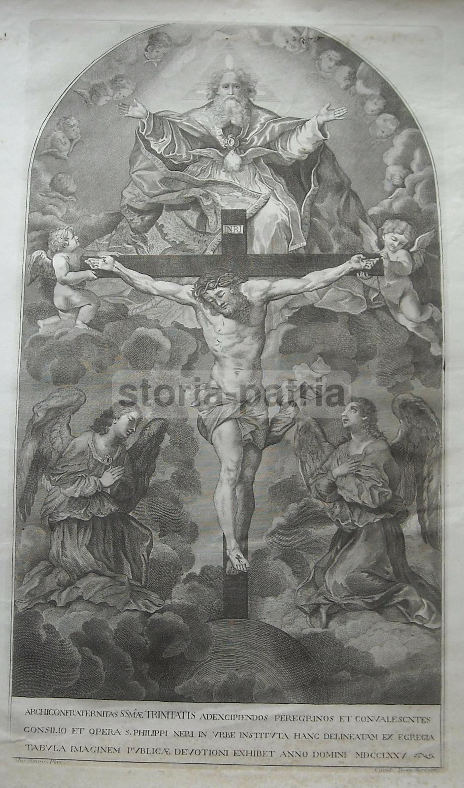 Roma, Stampa Popolare Devozionale, Passione, Crocifissione, Trinita, Filippo Neri immagine 4