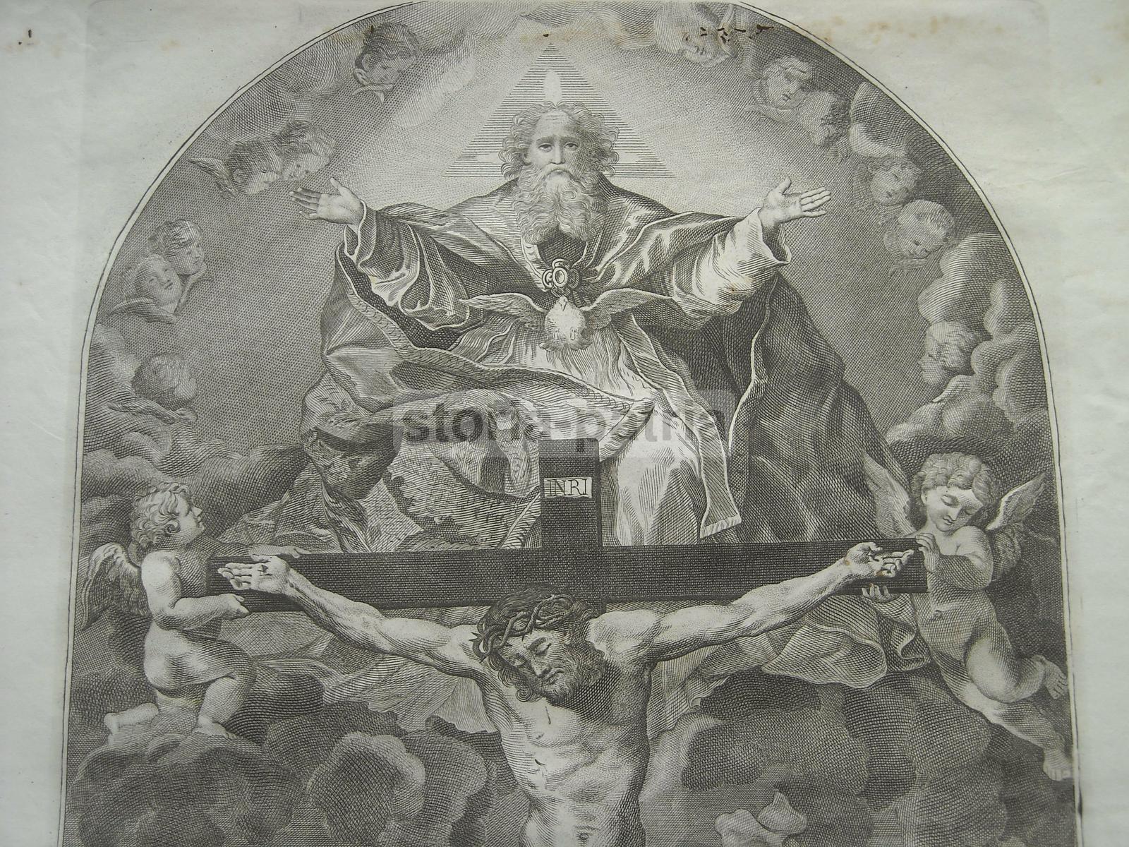 Roma, Stampa Popolare Devozionale, Passione, Crocifissione, Trinita, Filippo Neri immagine 9
