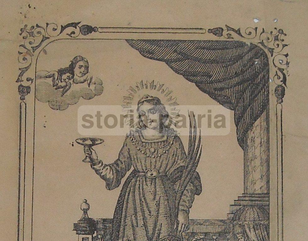 Sicilia, Siracusa, Santa Lucia, Bella Rara Stampa Popolare Devozionale, Ottica, Occhi immagine 1