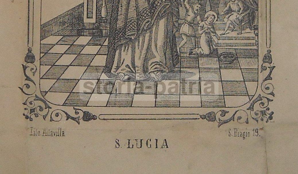 Sicilia, Siracusa, Santa Lucia, Bella Rara Stampa Popolare Devozionale, Ottica, Occhi immagine 3