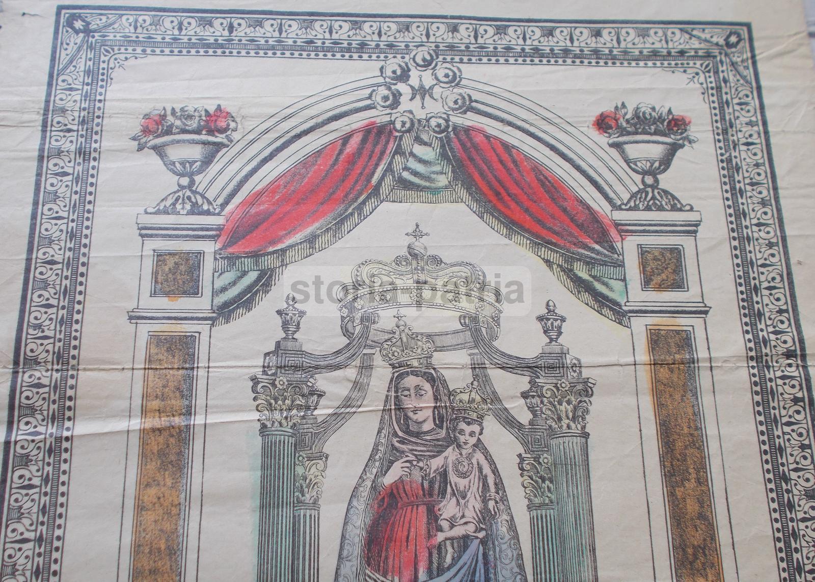 Sicilia, Terremoti, Madonna Della Salute, Grande Stampa Popolare Devozionale, Isaia immagine 2