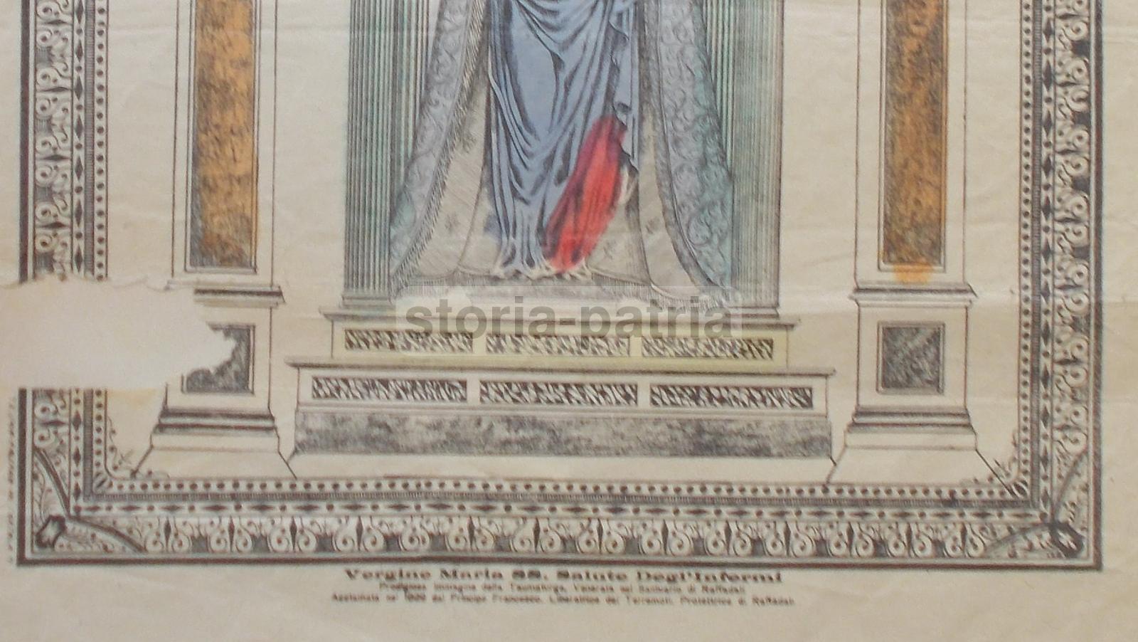 Sicilia, Terremoti, Madonna Della Salute, Grande Stampa Popolare Devozionale, Isaia immagine 3